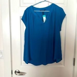 Blue cap sleeve blouse. XXL never worn from Stitch Fix.